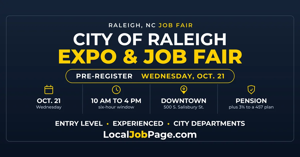City of Raleigh Expo and Job Fair October 21: City Jobs Downtown